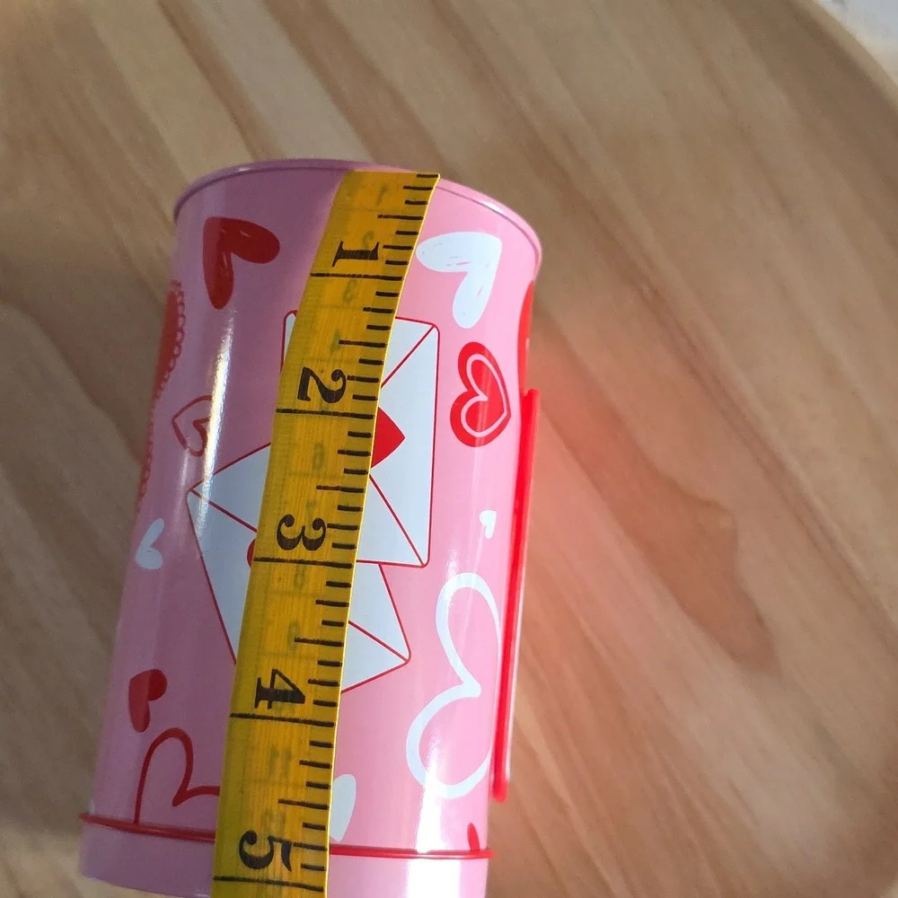 Valentine's Day Pink and Red Heart Tin Mailbox